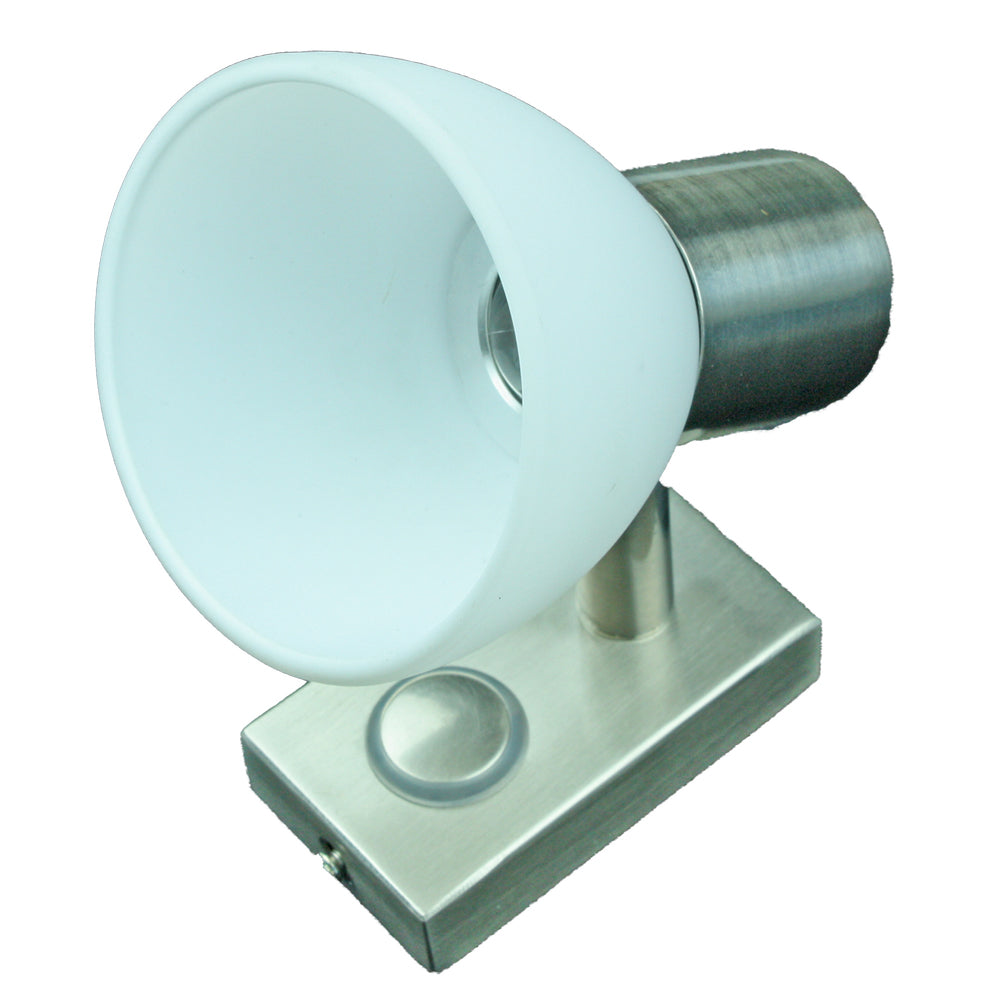 Lunasea Lighting, Lunasea LED Wall Mount Light Fixture - Touch Dimming - Brushed Nickel - Warm White - 3W