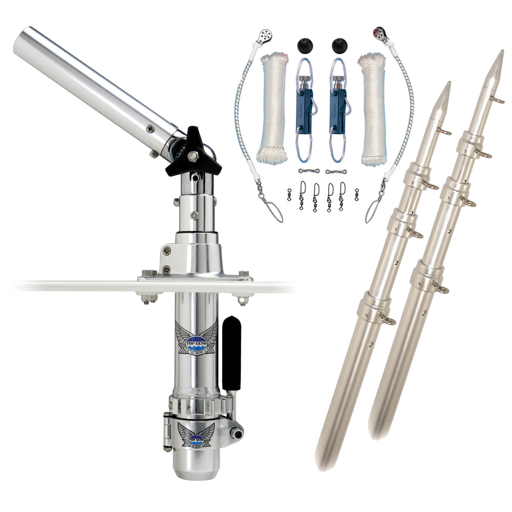 Rupp Marine, Rupp Classic Top Gun Outrigger Kit w/15' Poles & Complete Single Line Rigging Kit w/Klickers Release Clips