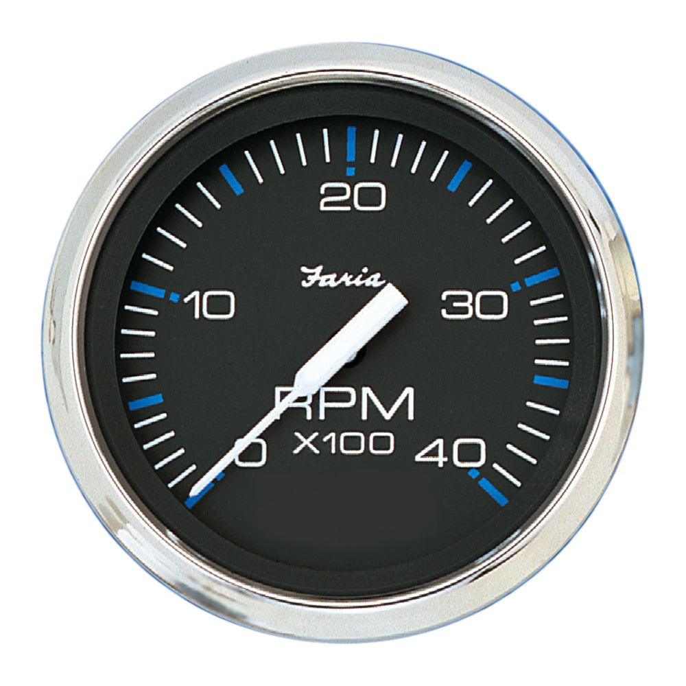 Faria Beede Instruments, Faria Chesapeake Black 4" Tachometer - 4000 RPM (Diesel)