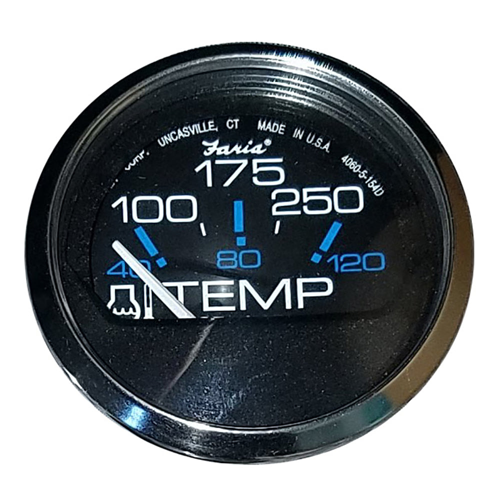 Faria Beede Instruments, Faria Chesapeake Black 2" Water Temperature Gauge (100-250°F)