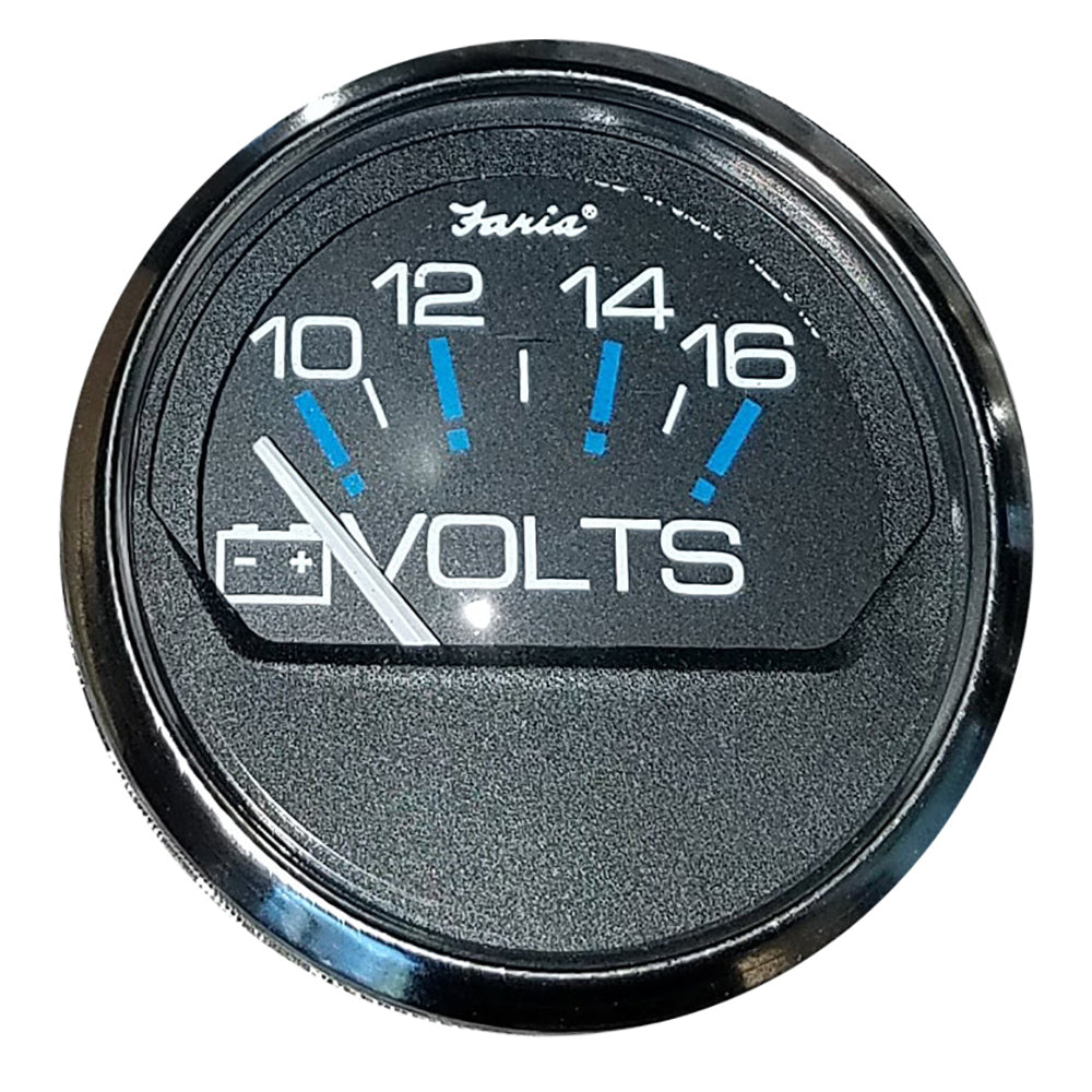 Faria Beede Instruments, Faria Chesapeake Black 2" Voltmeter (10-16 VDC)