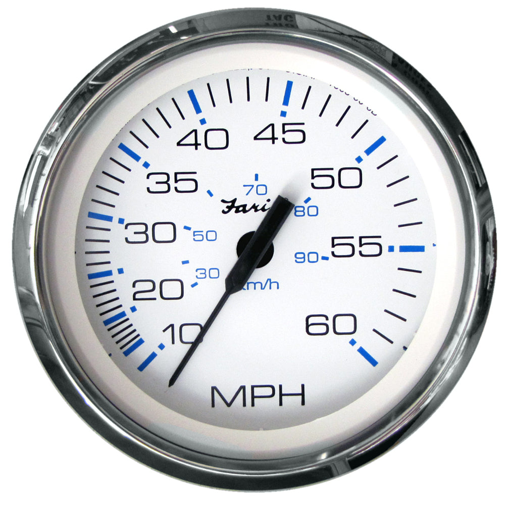Faria Beede Instruments, Faria Chesapeake White SS 4" Speedometer - 60MPH (Pitot)