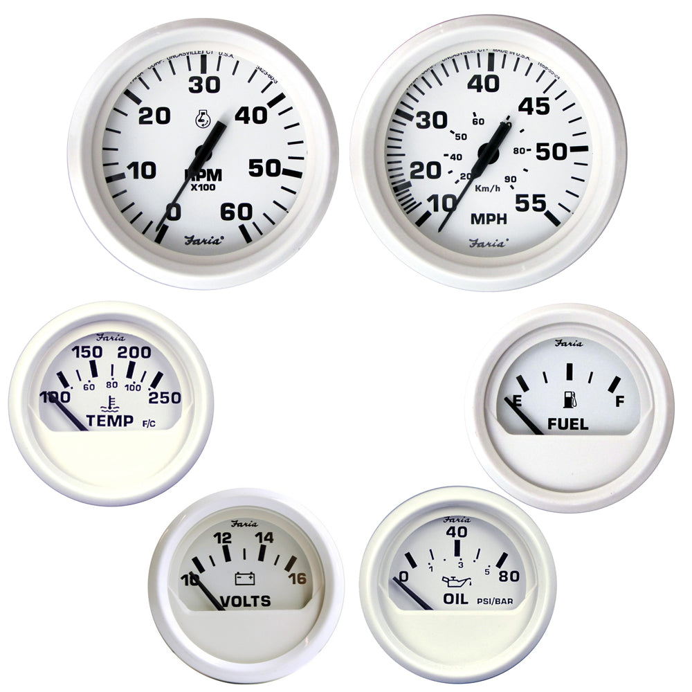 Faria Beede Instruments, Faria Dress White Boxed Set - Inboard Motors