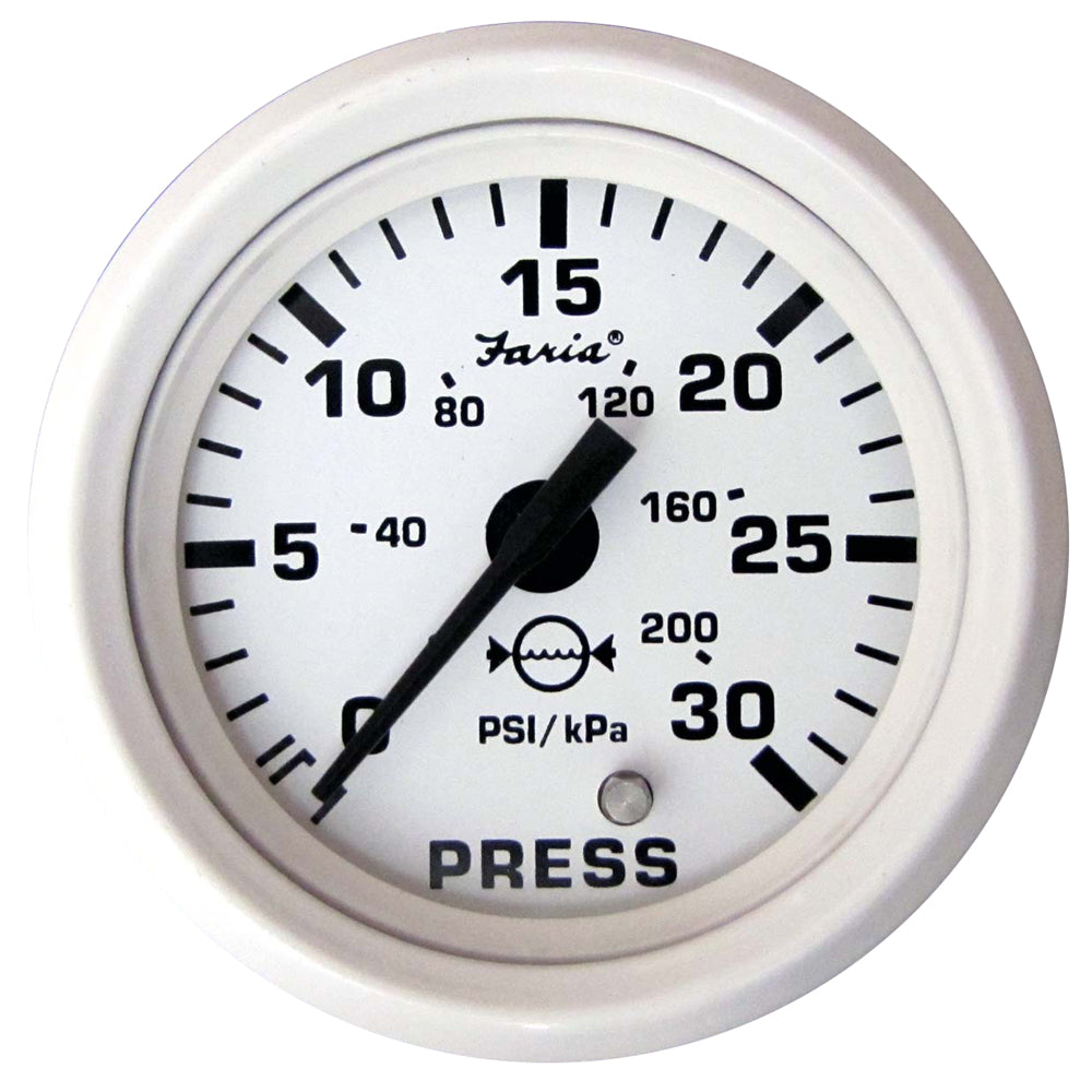 Faria Beede Instruments, Faria Dress White 2" Water Pressure Gauge (30 PSI)