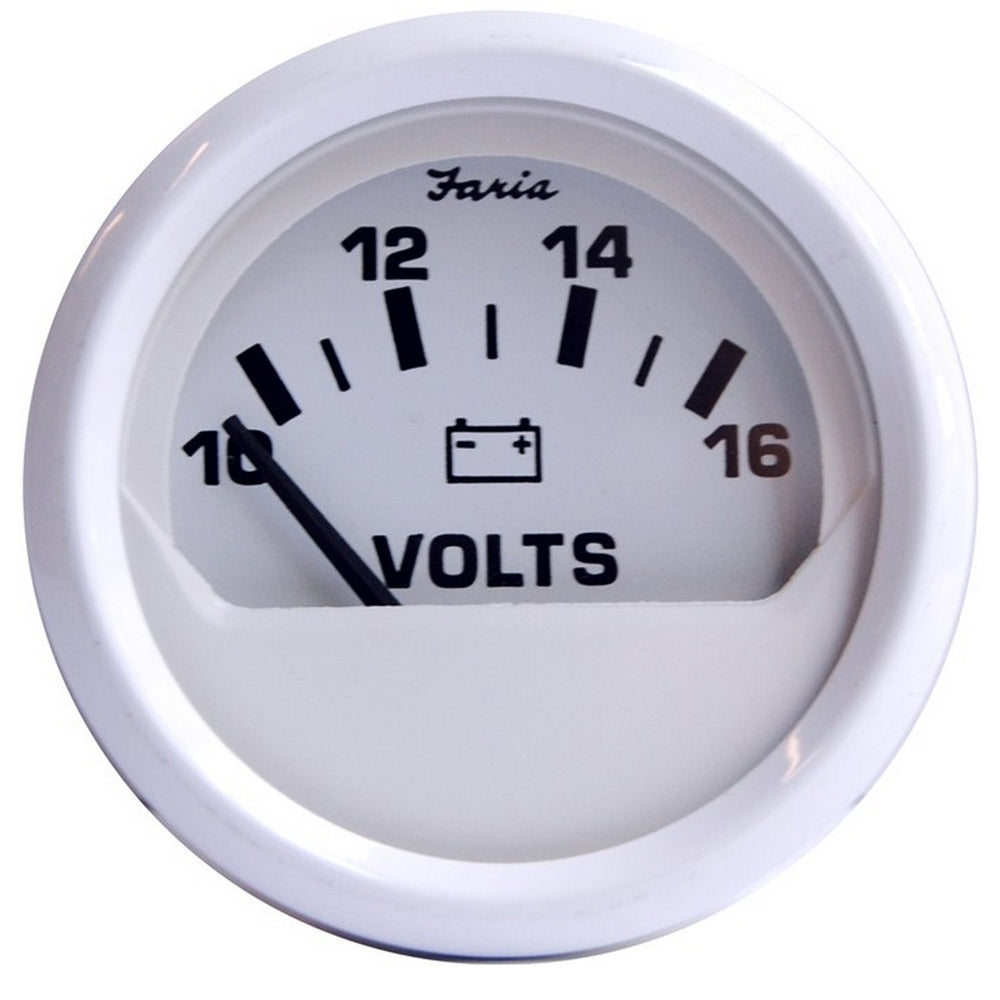 Faria Beede Instruments, Faria Dress White 2" Voltmeter (10-16 VDC)