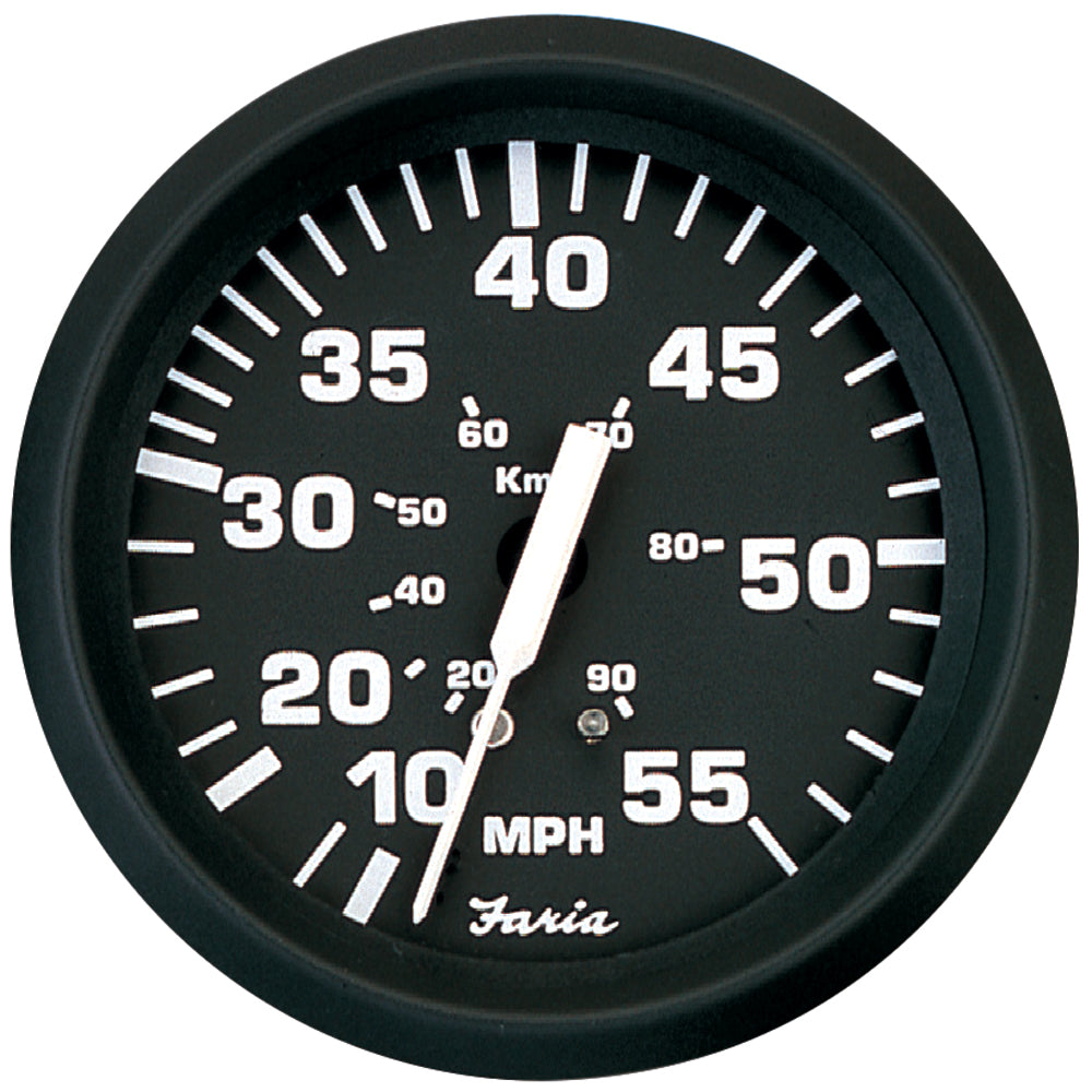 Faria Beede Instruments, Faria Euro Black 4" Speedometer - 55MPH (Pitot)