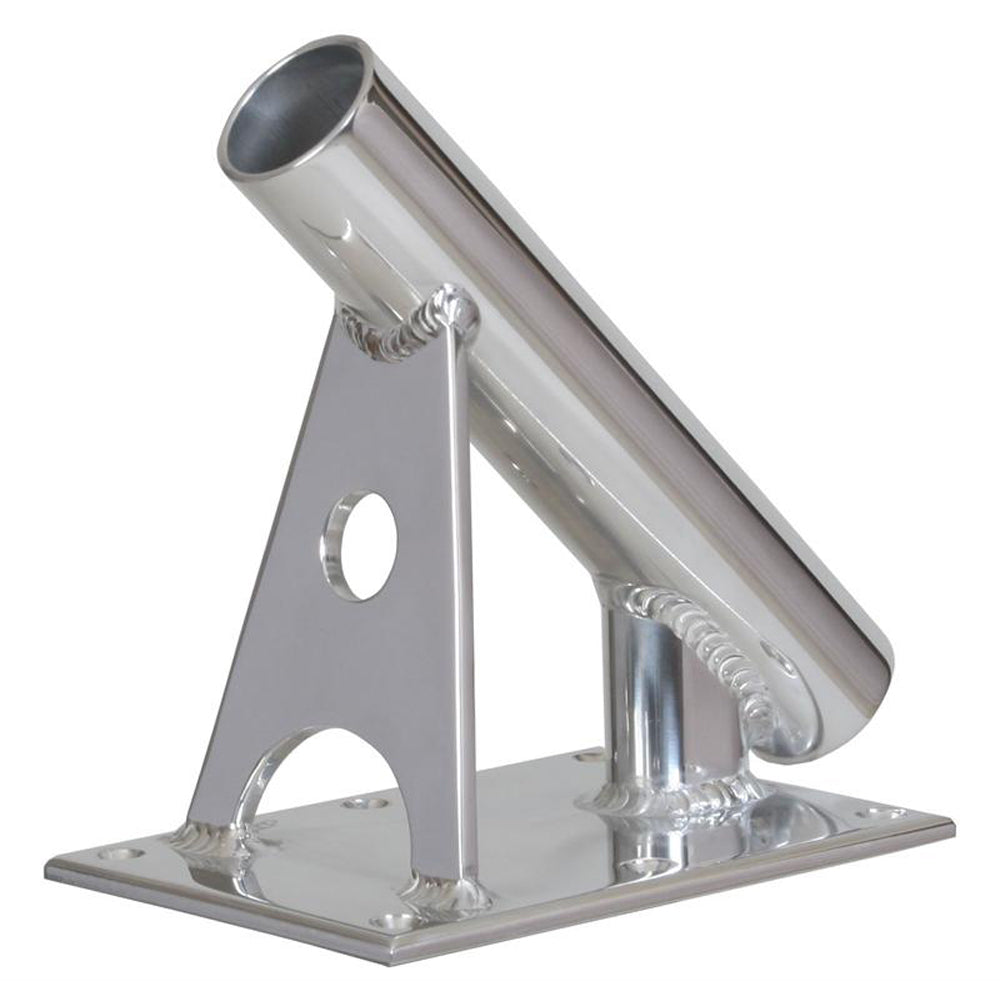 Lee's Tackle, Lee's MX Pro Series Fixed Angle Center Rigger Holder - 45° - 1.5" ID - Bright Silver
