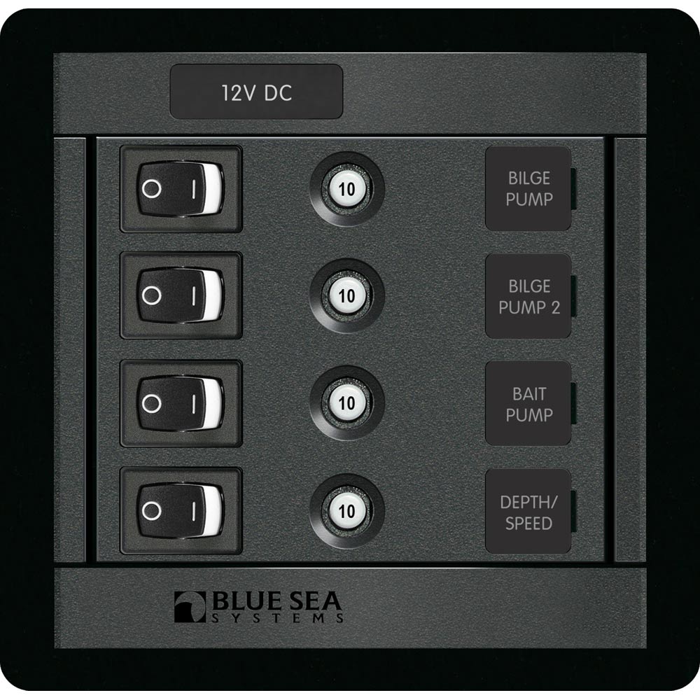 Blue Sea Systems, Blue Sea 1455 4 Position Switch CLB Square
