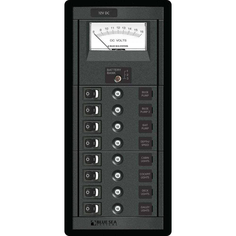 Blue Sea Systems, Blue Sea 1463 8 Position Switch CLB + Meter Vertical