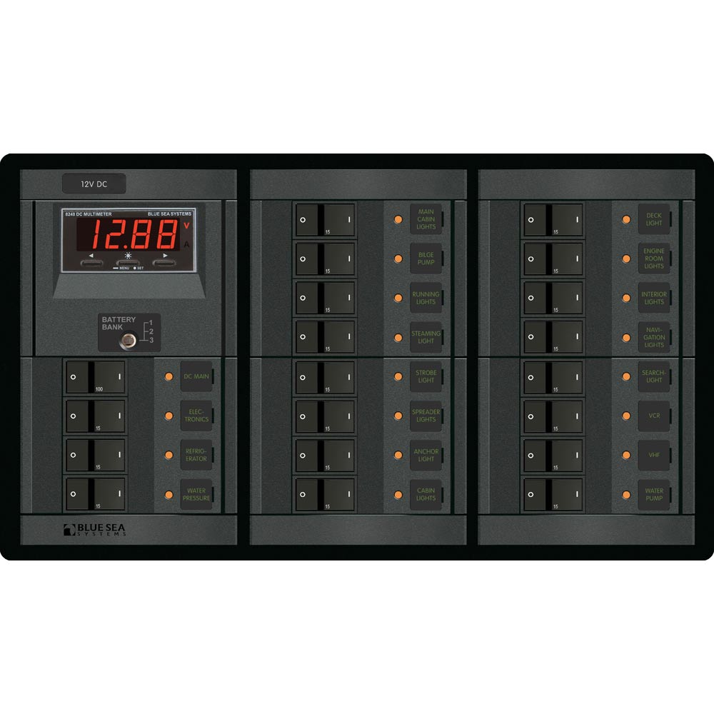 Blue Sea Systems, Blue Sea 1221 12V DC Main + 19 Positions w/Digital Meter