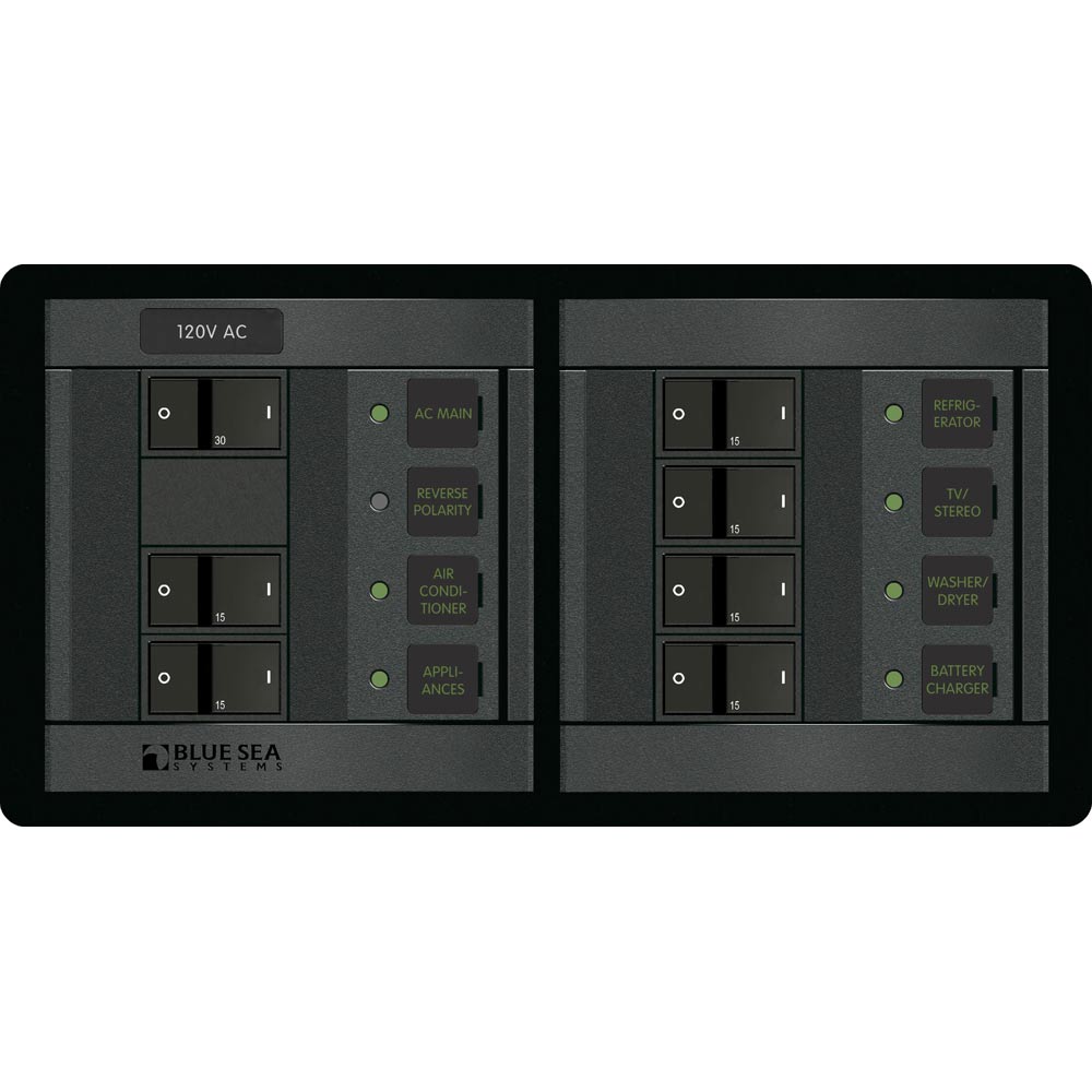Blue Sea Systems, Blue Sea 1230 120V AC Main + 6 Positions - Horizontal