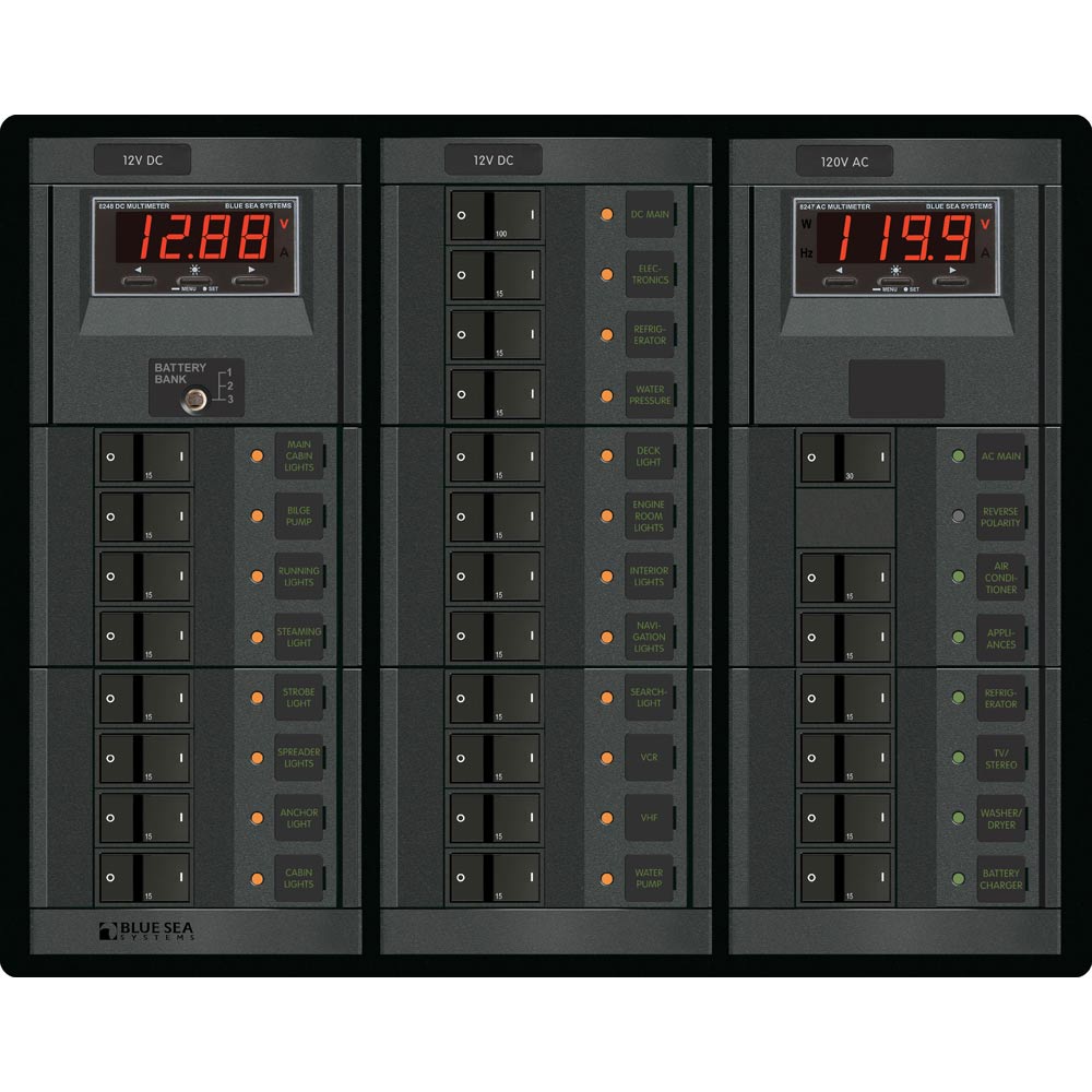 Blue Sea Systems, Blue Sea 1218 12V DC Main + 19 Positions / 120V AC Main + 6 Positions