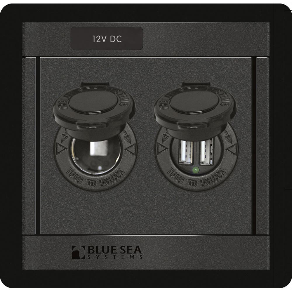 Blue Sea Systems, Blue Sea 1478 360 Panel - 12V DC Socket & Dual USB Charger