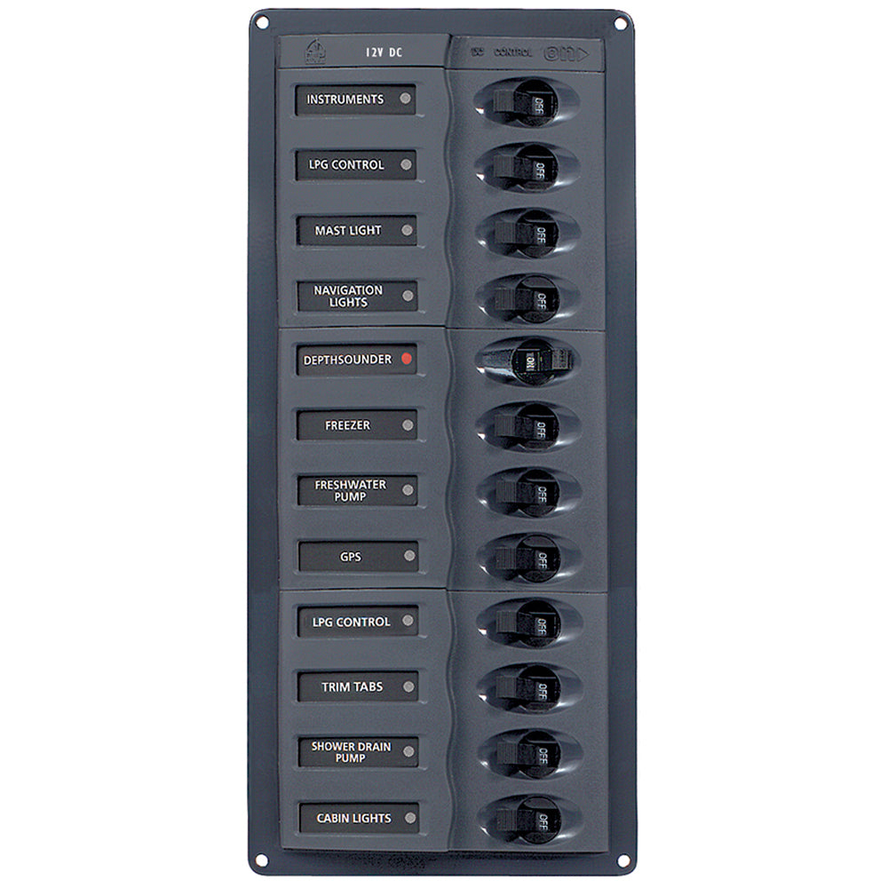 BEP Marine, BEP DC Panel - 12-Way - No Meter - Vertical