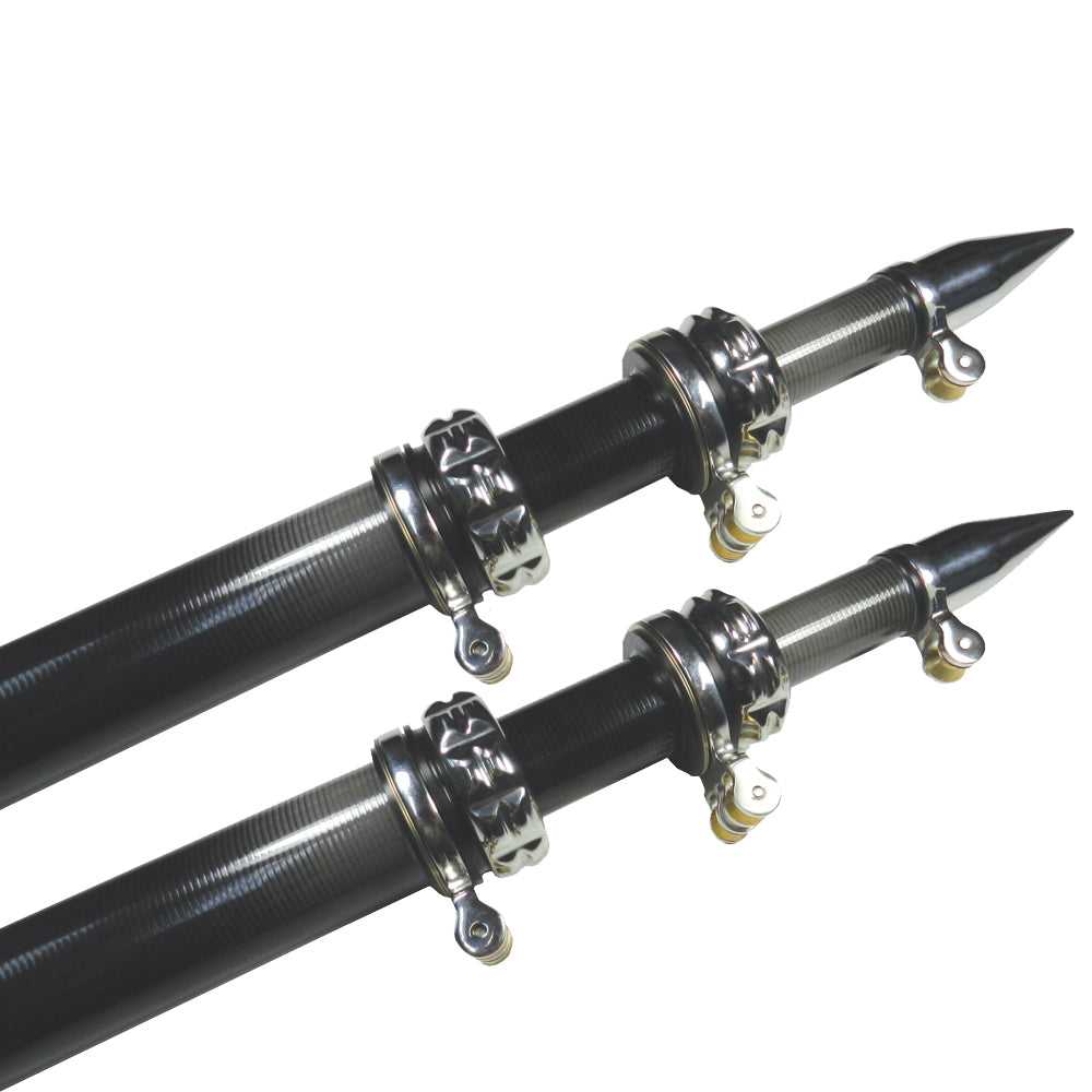 TACO Marine, TACO 20' Carbon Fiber Outrigger Poles - Pair - Black