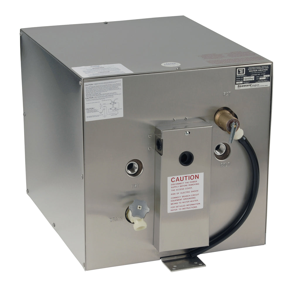 Whale Marine, Whale Seaward 11 Gallon Hot Water Heater w/Rear Heat Exchanger - Stainless Steel - 120V - 1500W