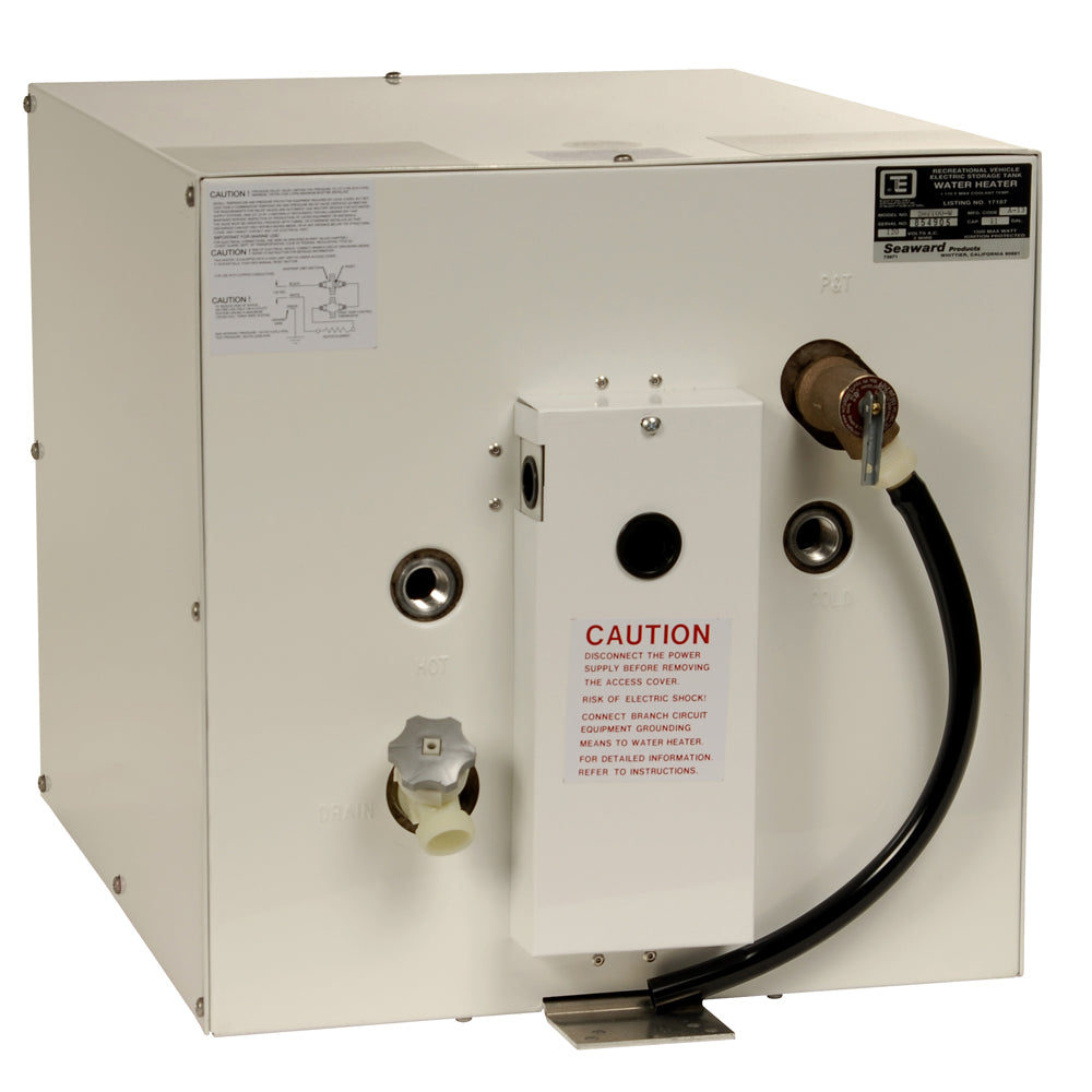 Whale Marine, Whale Seaward 11 Gallon Hot Water Heater w/Rear Heat Exchanger - White Epoxy - 120V - 1500W