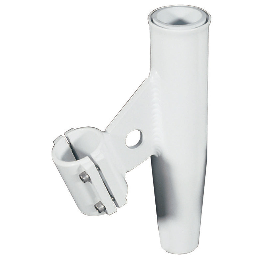 Lee's Tackle, Lee's Clamp-On Rod Holder - White Aluminum - Vertical Mount - Fits 1.660" O.D. Pipe