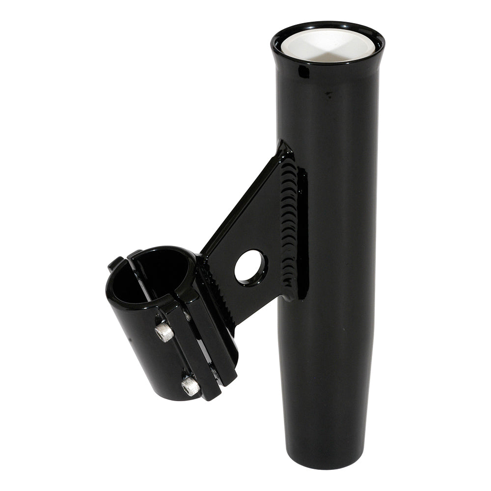 Lee's Tackle, Lee's Clamp-On Rod Holder - Black Aluminum - Vertical Mount - Fits 2.375" O.D. Pipe