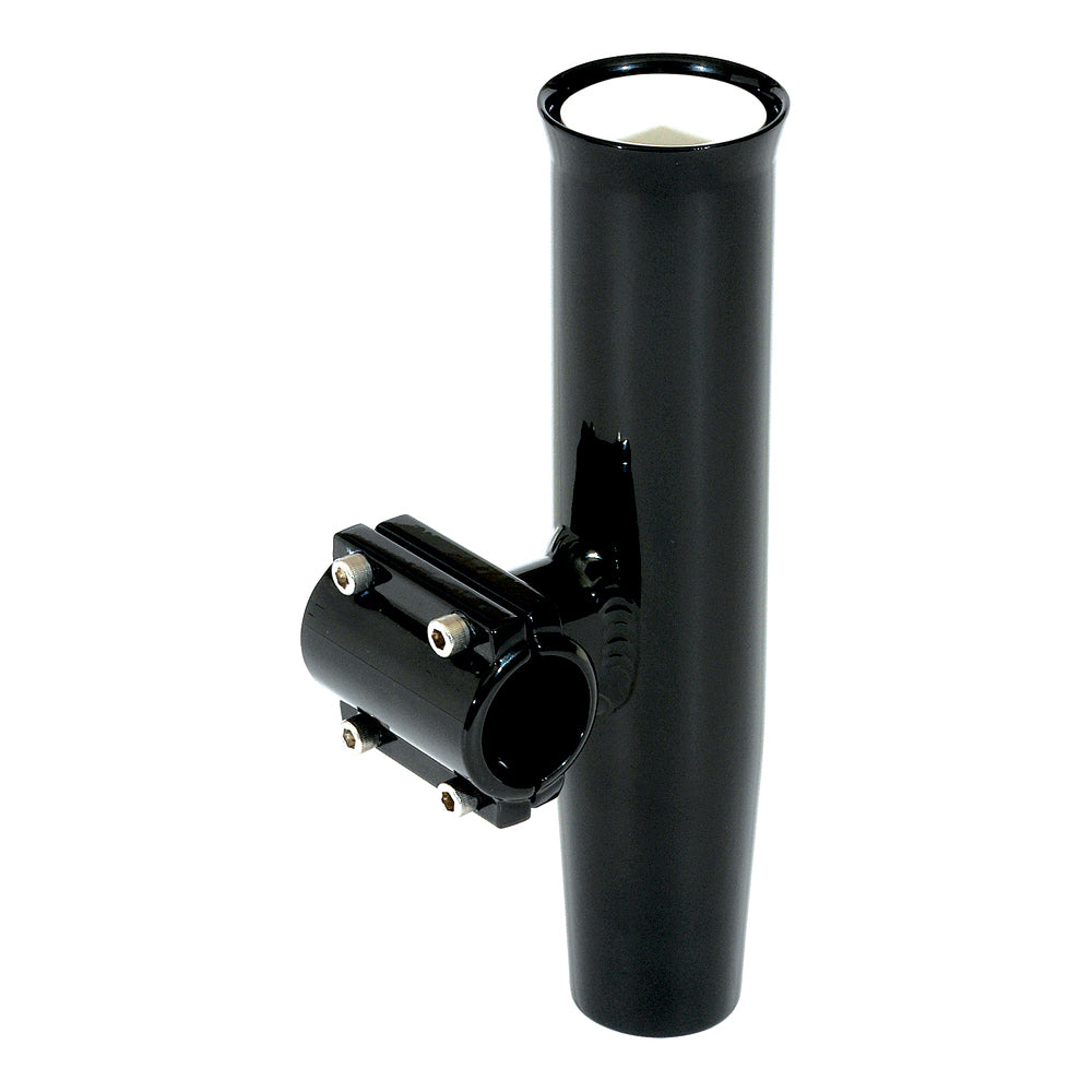 Lee's Tackle, Lee's Clamp-On Rod Holder - Black Aluminum - Horizontal Mount - Fits 1.315" O.D. Pipe