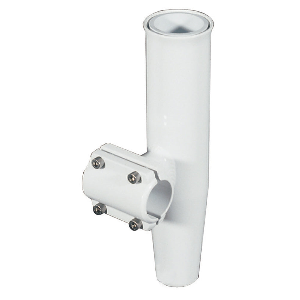 Lee's Tackle, Lee's Clamp-On Rod Holder - White Aluminum - Horizontal Mount - Fits 1.315" O.D. Pipe
