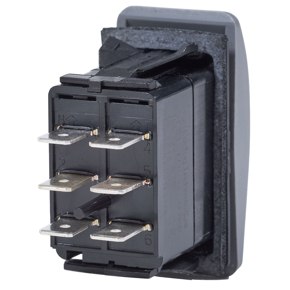 Blue Sea Systems, Blue Sea 7938 Contura II Switch DPDT Black - (ON)-OFF-(ON)
