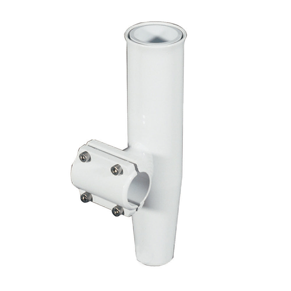 Lee's Tackle, Lee's Clamp-On Rod Holder - White Aluminum - Horizontal Mount - Fits 1.900" O.D. Pipe