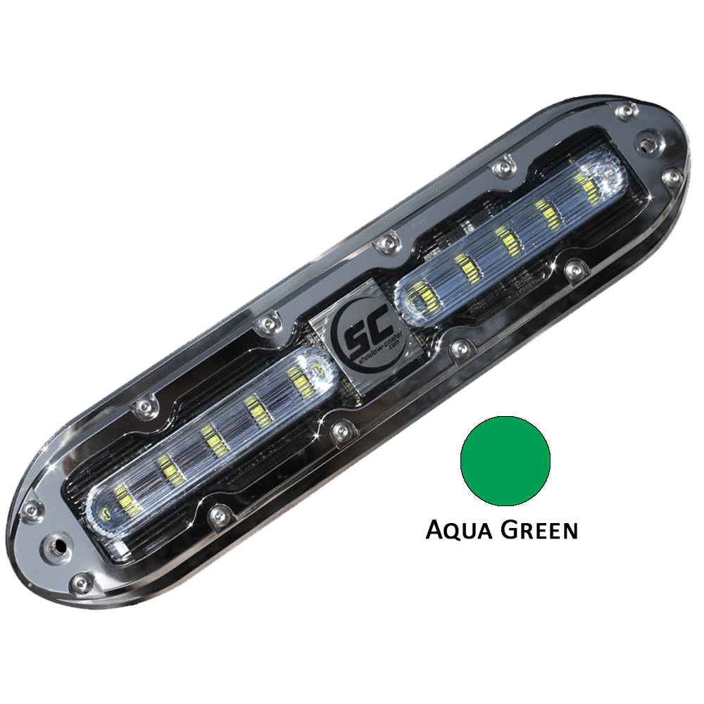 Shadow-Caster LED Lighting, Shadow-Caster SCM-10 LED Underwater Light w/20' Cable - 316 SS Housing - Aqua Green