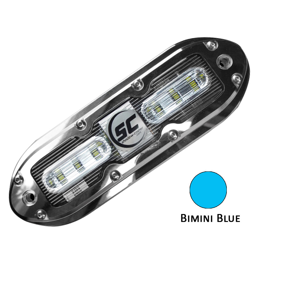 Shadow-Caster LED Lighting, Shadow-Caster SCM-6 LED Underwater Light w/20' Cable - 316 SS Housing - Bimini Blue