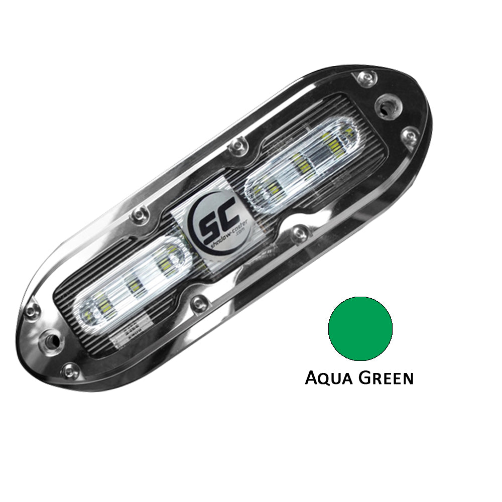 Shadow-Caster LED Lighting, Shadow-Caster SCM-6 LED Underwater Light w/20' Cable - 316 SS Housing - Aqua Green