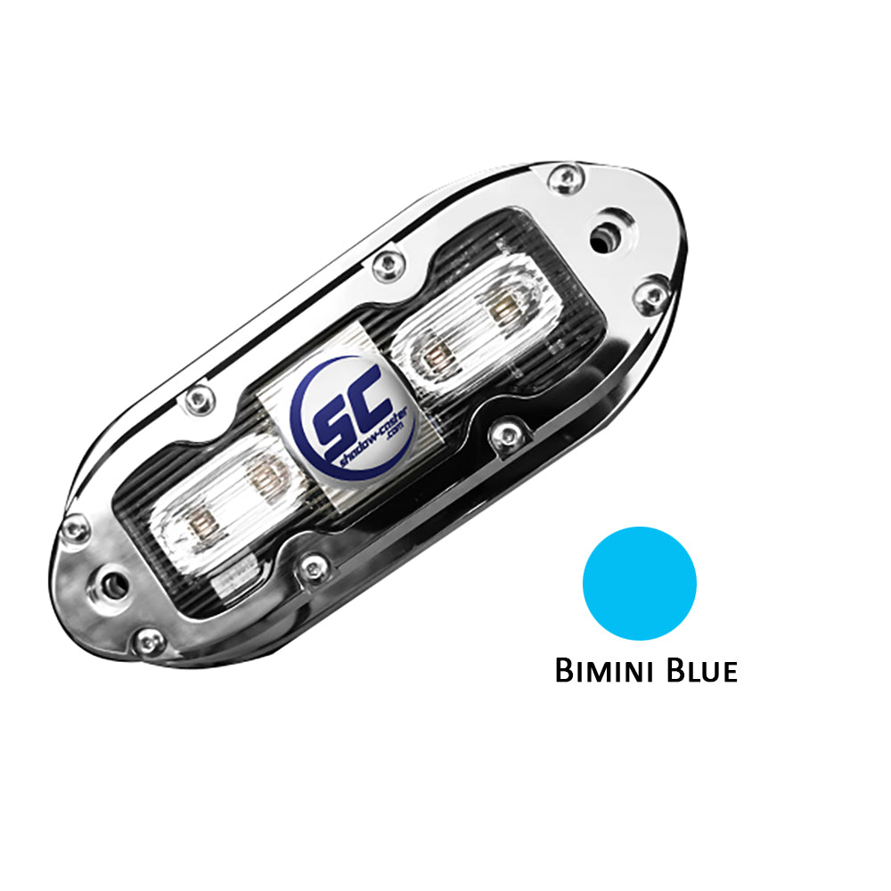 Shadow-Caster LED Lighting, Shadow-Caster SCM-4 LED Underwater Light w/20' Cable - 316 SS Housing - Bimini Blue