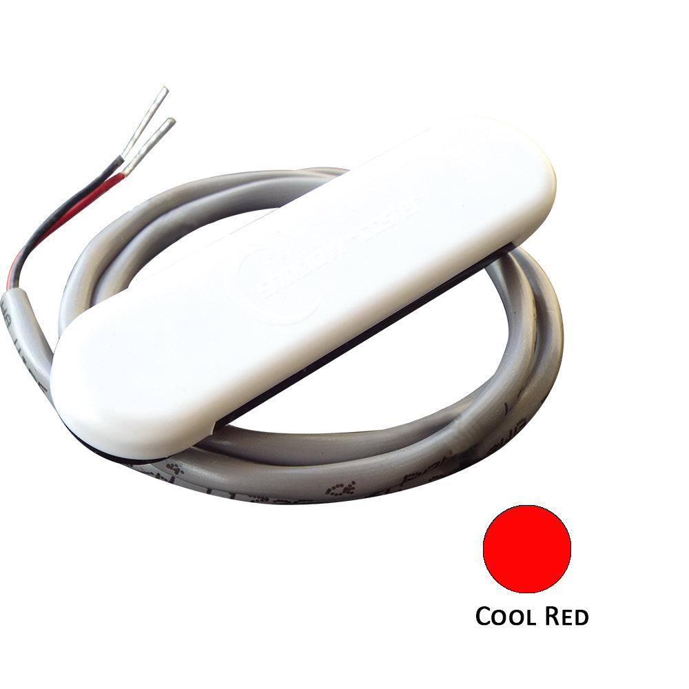 Shadow-Caster LED Lighting, Shadow-Caster Courtesy Light w/2' Lead Wire - White ABS Cover - Cool Red - 4-Pack
