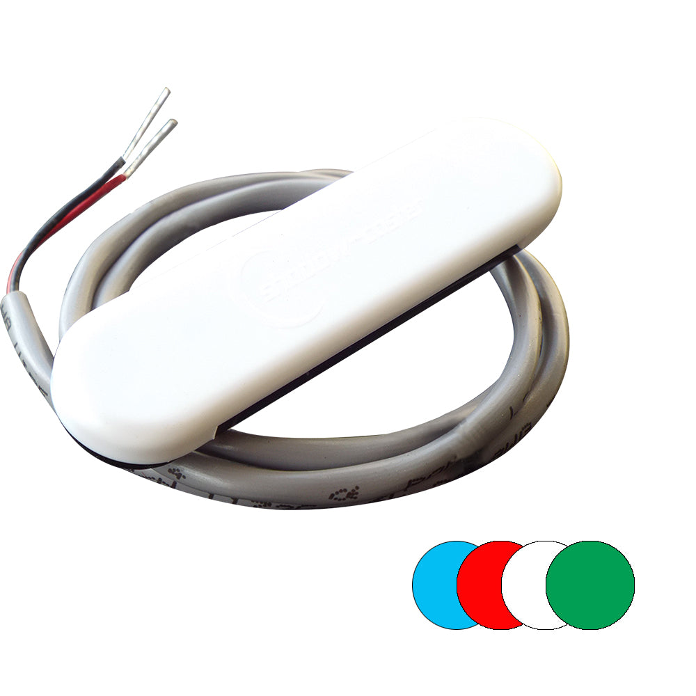 Shadow-Caster LED Lighting, Shadow-Caster Courtesy Light w/2' Lead Wire - White ABS Cover - RGB Multi-Color - 4-Pack
