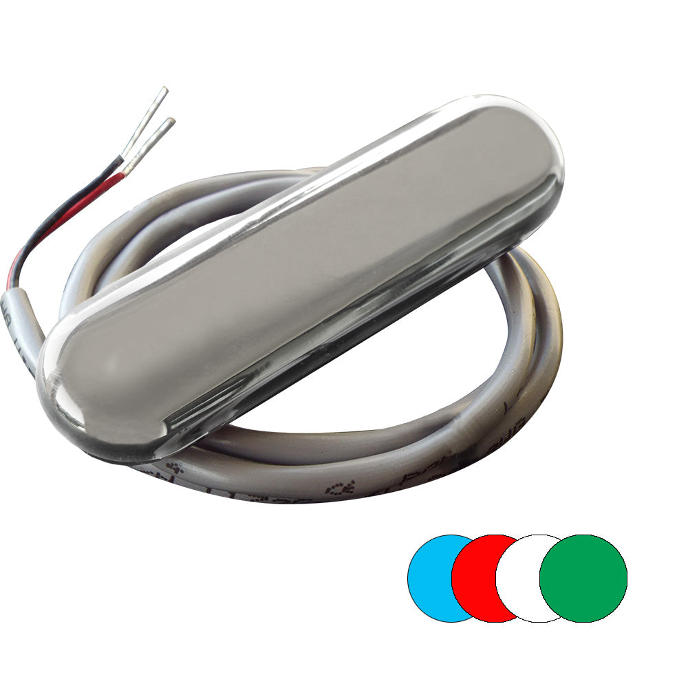 Shadow-Caster LED Lighting, Shadow-Caster Courtesy Light w/2' Lead Wire - 316 SS Cover - RGB Multi-Color - 4-Pack