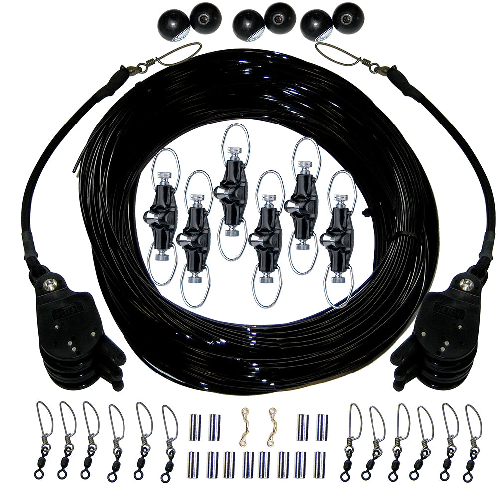 Rupp Marine, Rupp Triple Rigging Kit W/Lok-Ups & Nok-Outs - 460' Black Mono Cord