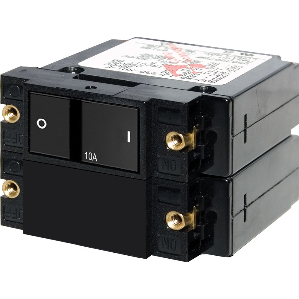 Blue Sea Systems, Blue Sea 7410 A-Series Flat Rocker Circuit Breaker - Double Pole - 10A