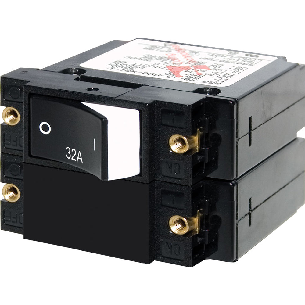 Blue Sea Systems, Blue Sea 7575 A-Series Raised Rocker Circuit Breaker - Double Pole - 32A
