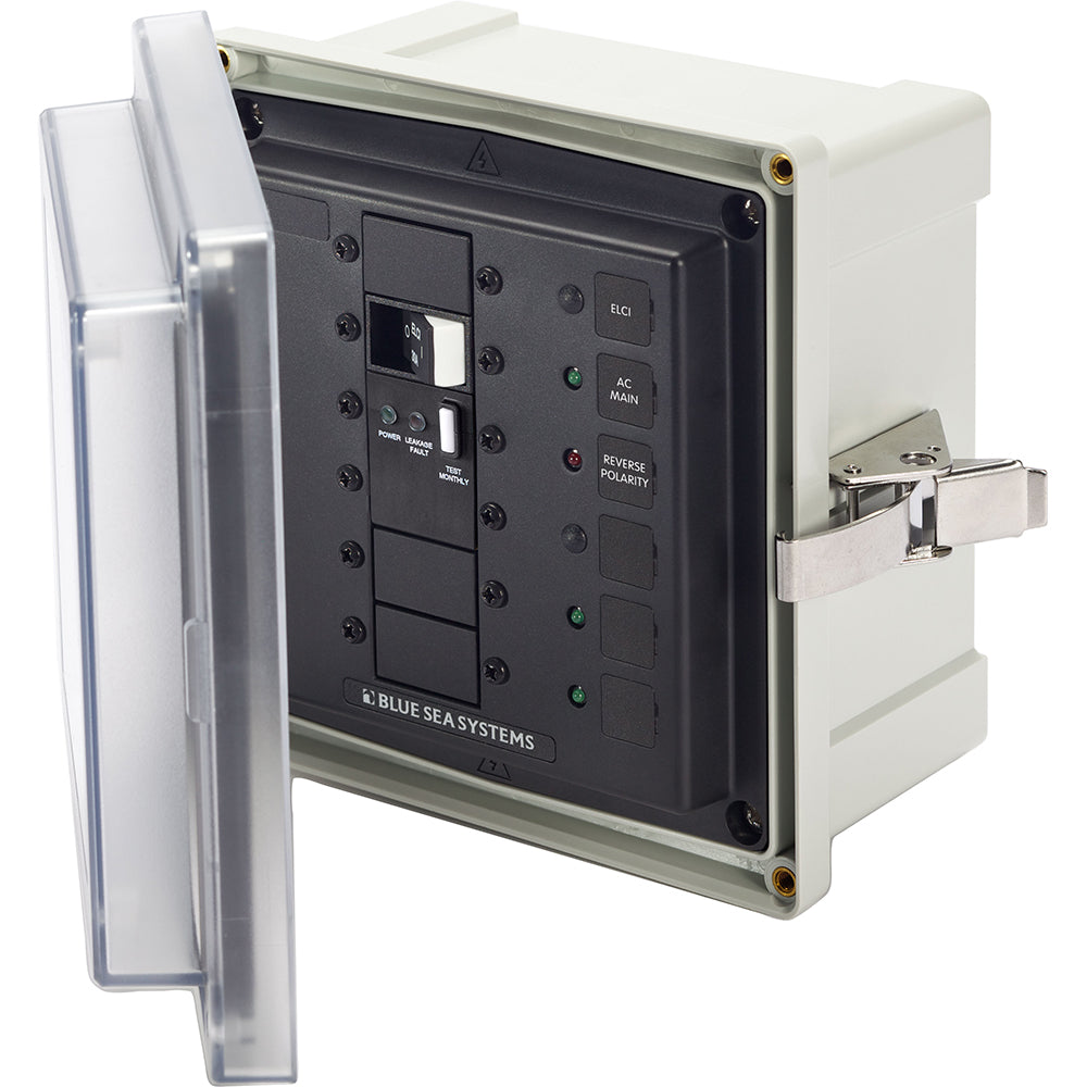Blue Sea Systems, Blue Sea 3118 - SMS Panel Enclosure w/ELCI (50A) and 2 Blanks - 120V AC