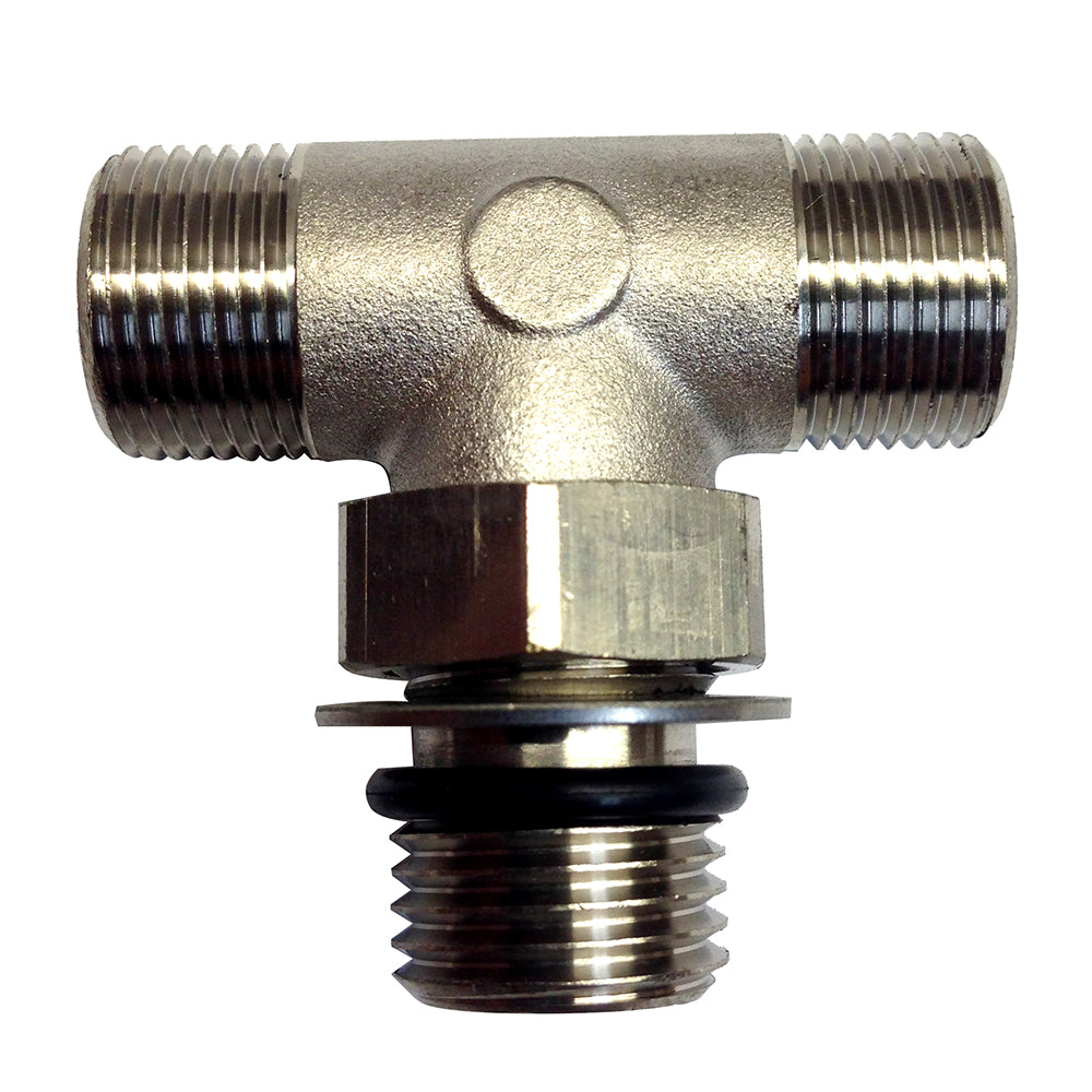 Uflex USA, Uflex Boss Style T-Fitting - Nickel - ORB 6 to 3/8" COMP
