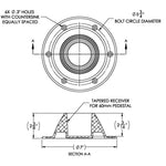 TACO Marine, TACO Table Support - Surface Mount - Fits 2-3/8" Pedestals