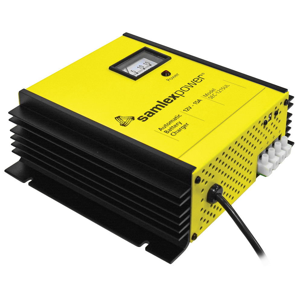 Samlex America, Samlex 15A Battery Charger - 12V - 3-Bank - 3-Stage w/Dip Switch & Lugs