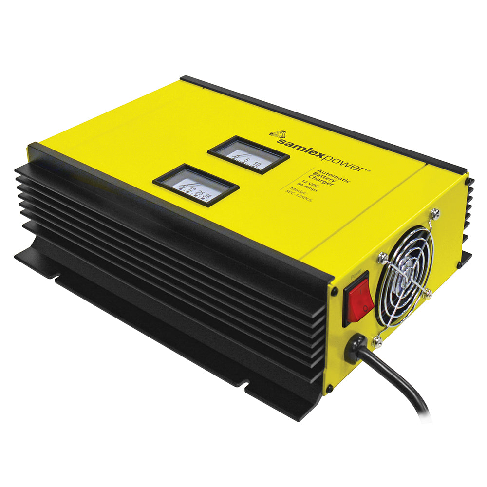 Samlex America, Samlex 50A Battery Charger - 12V - 2-Bank - 3-Stage w/Dip Switch & Lugs - Includes Temp Sensor