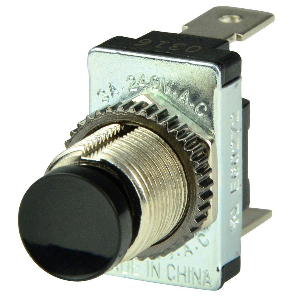 BEP Marine, BEP Black SPST Momentary Contact Switch - OFF/(ON)