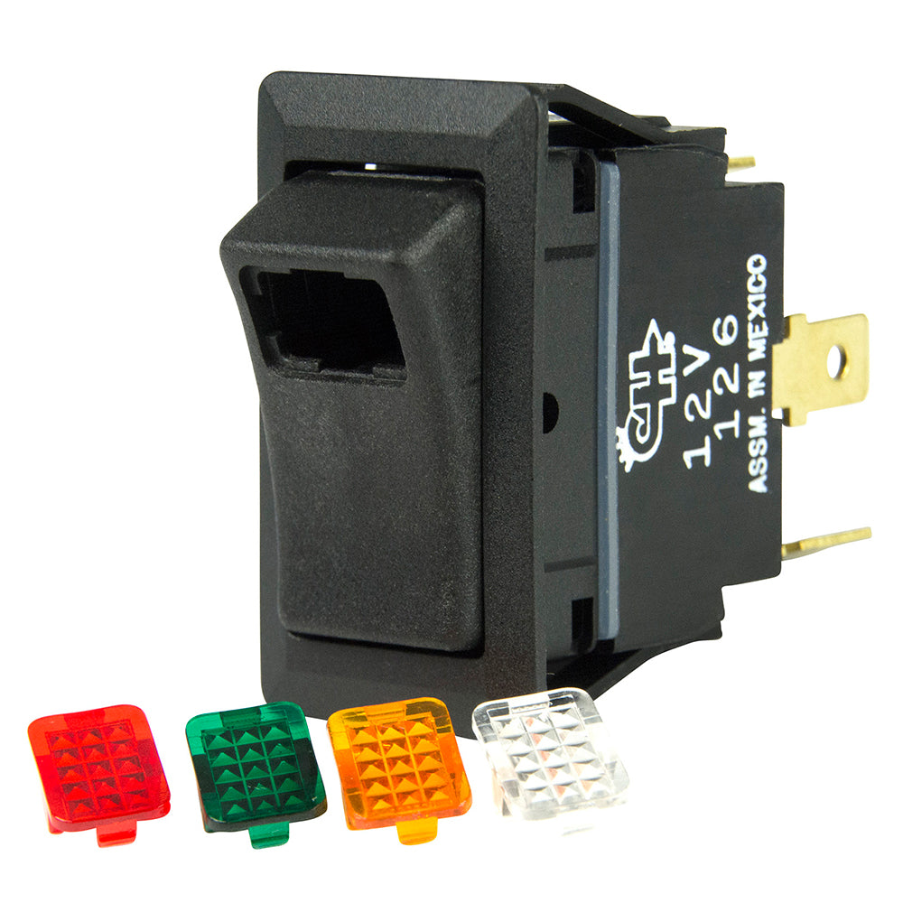 BEP Marine, BEP SPST Rocker Switch - 1-LED w/4-Colored Covers - 12V/24V - ON/OFF