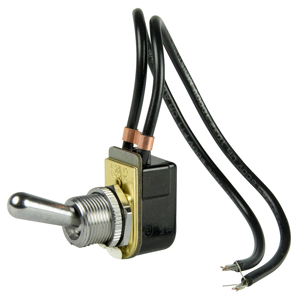 BEP Marine, BEP SPST Chrome Plated Toggle Switch Wire Leads - ON/OFF