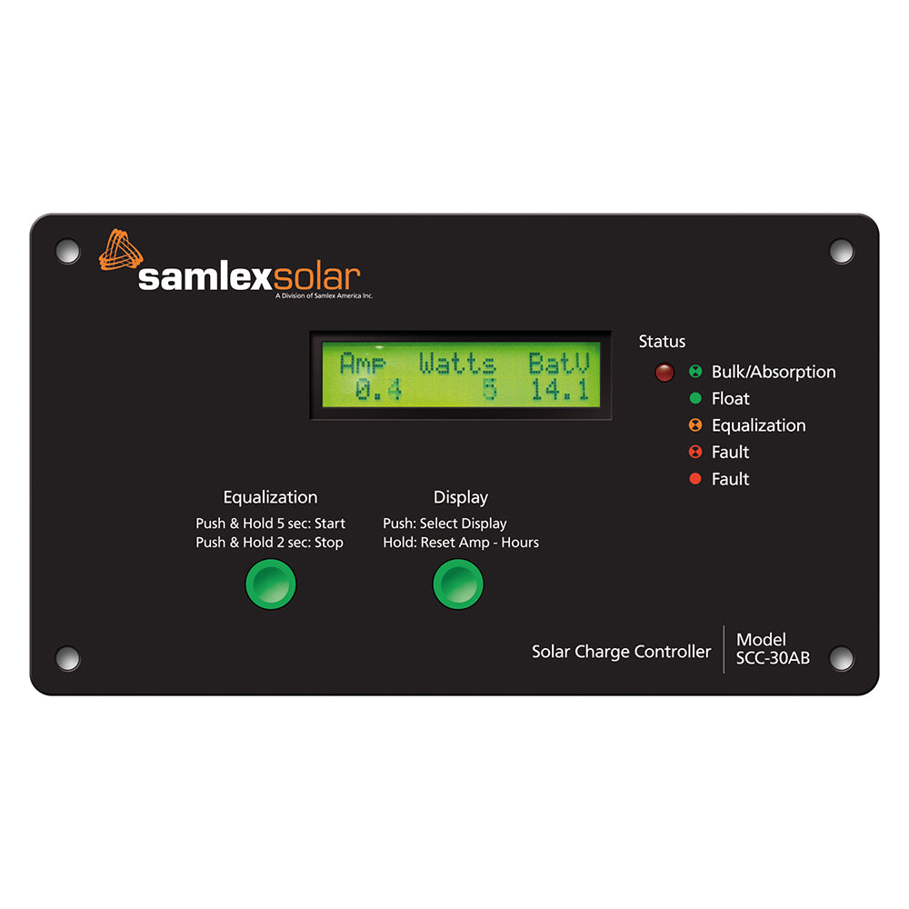 Samlex America, Samlex Flush Mount Solar Charge Controller w/LCD Display - 30A
