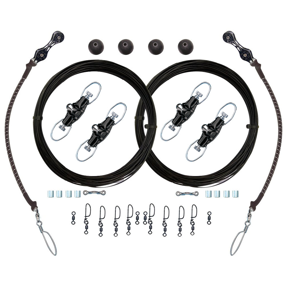 Rupp Marine, Rupp Double Rigging Kit w/Nok-Outs - 320' Black Mono