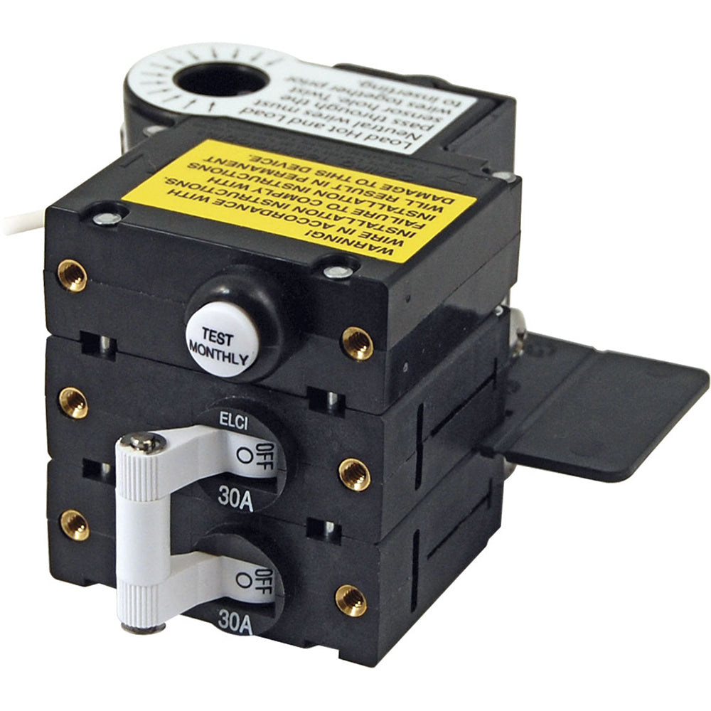 Blue Sea Systems, Blue Sea A-Series ELCI Main Circuit Breaker - Double Pole 120V AC 30A