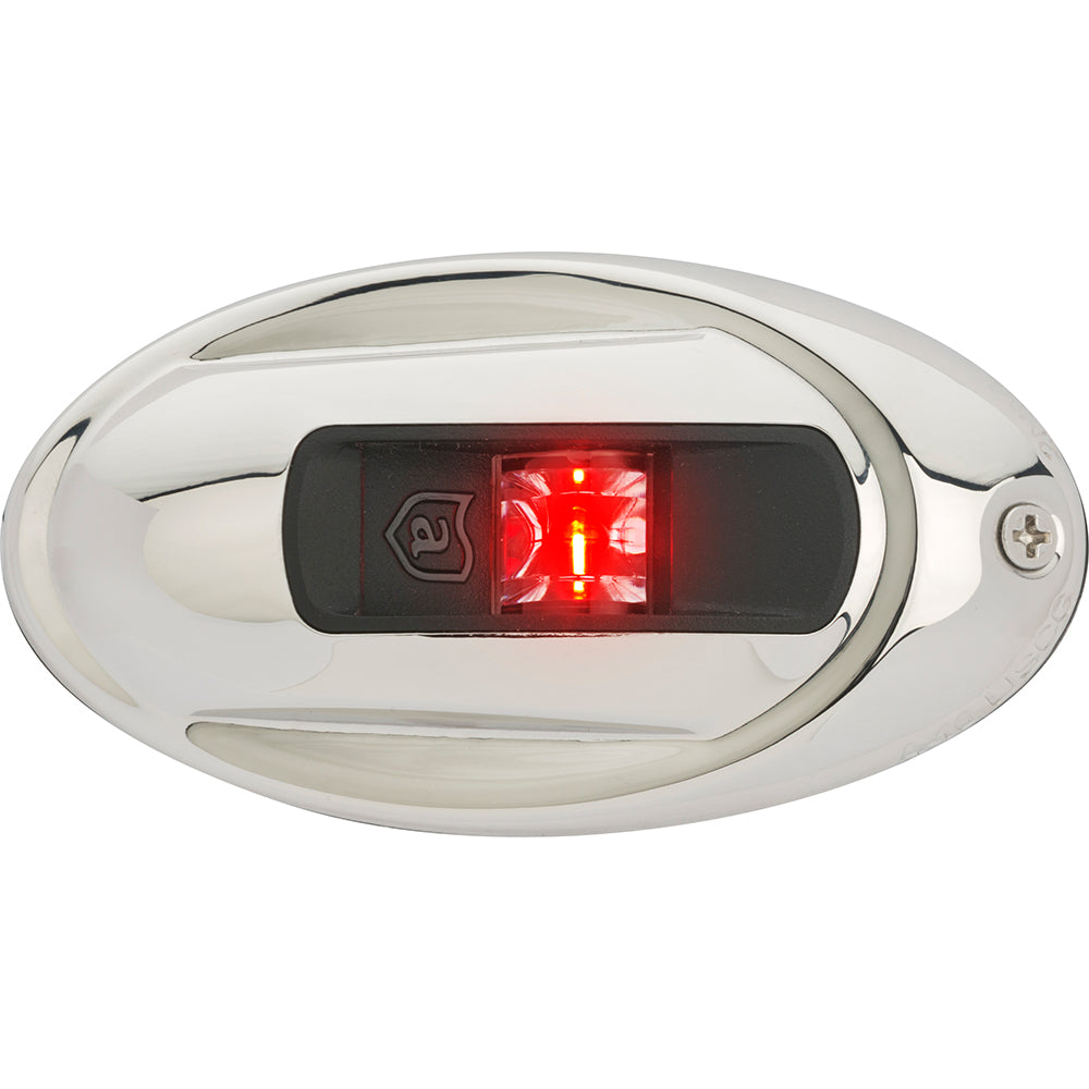 Attwood Marine, Attwood LightArmor Vertical Surface Mount Navigation Light - Oval - Port (red) - Stainless Steel - 2NM