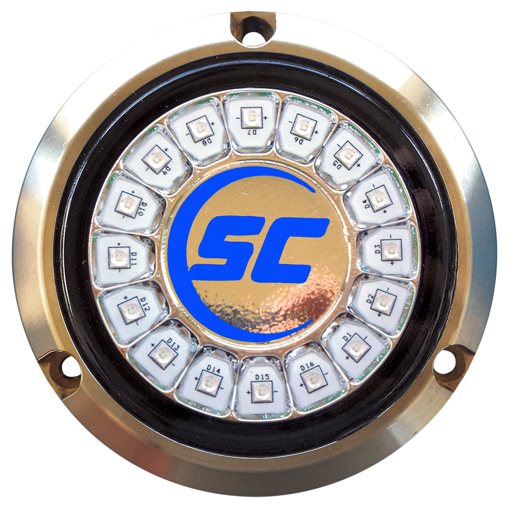 Shadow-Caster LED Lighting, Shadow-Caster Ultra Blue Single Color Underwater Light - 16 LEDs - Bronze